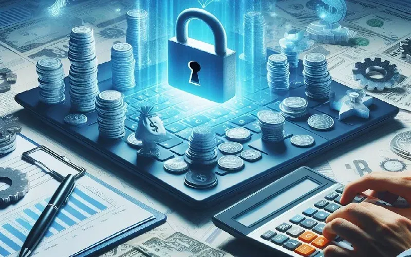 A visual representation of digital security and financial precision, highlighting protected assets and wealth management.